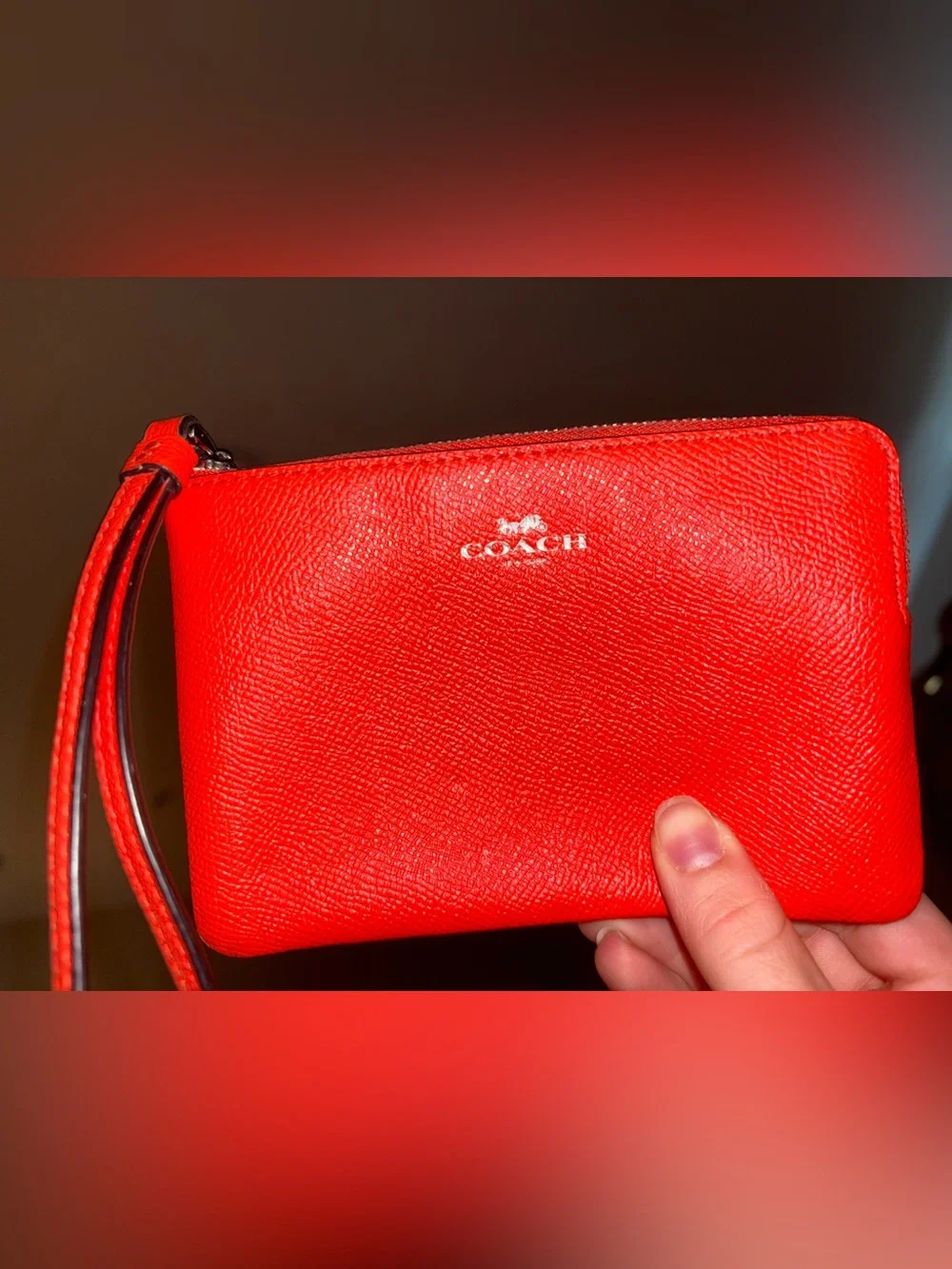 Coach Red Leather Wristlet
